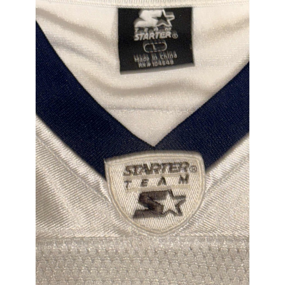 Vintage West Virginia Mountaineers #32 Football Jersey Starter White Navy B30 - Picture 4 of 4